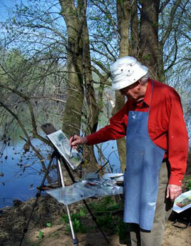 Don Black, painting on the banks of the Potomac